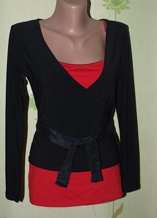 Шикарная кофточка блуза на запах-стрейч- xs-s-