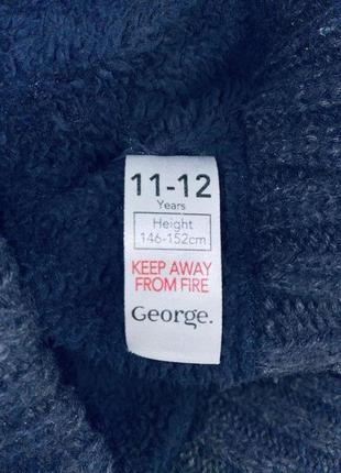 Стильна синя тепла в'язана кофта толстовка з капюшоном george3 фото