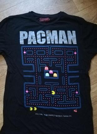 Футболка pacman чёрная хлопок мужская женская