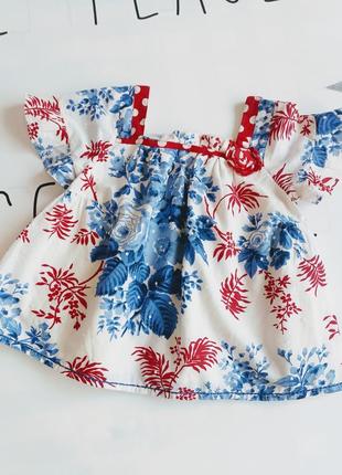 Блузка кофточка на девочку легкая в цветы с подкладом monsoon3 фото