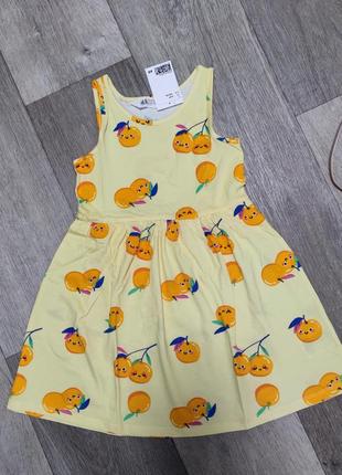Новинки! соковиті літні плаття h&m фруктовий принт дівчаткам4 фото