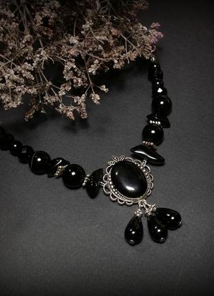 Звоночки тьмы черный браслет с кулонами