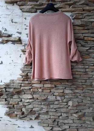 Стильный комбинированный блузон,  пуловер большого размера4 фото
