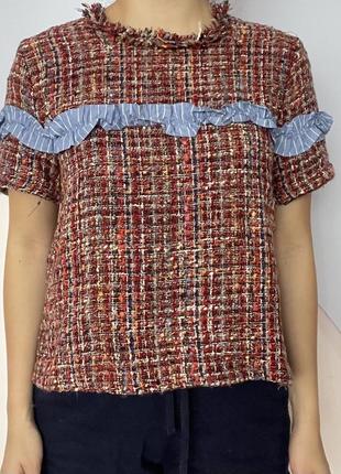 Тводовая футболка блуза zara