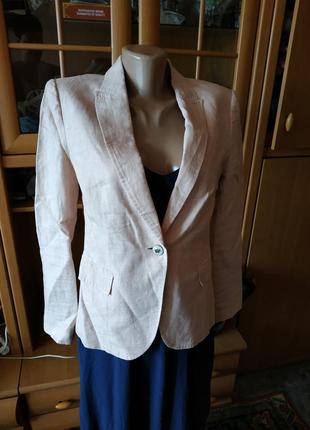 100% лен!! отличный жакет р.м от zara basic