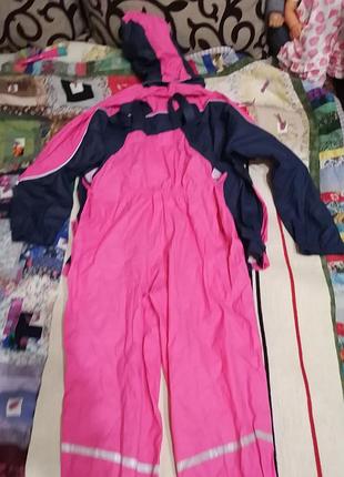 Лёгкий дождевик комбинезон на девочку 7-8 лет, р. 128 см.