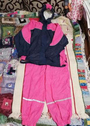 Лёгкий дождевик комбинезон на девочку 7-8 лет, р. 128 см. 3