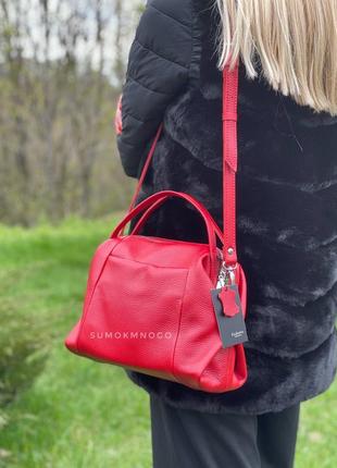 Сумка жіноча натуральна шкіра з боків кишені м51 у будь-якому кольорі шкіри