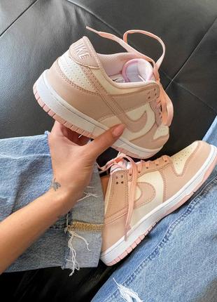 Кросівки dunk low retro white pink   кроссовки6 фото