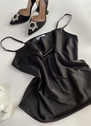 Базовый чёрный шёлковый топ