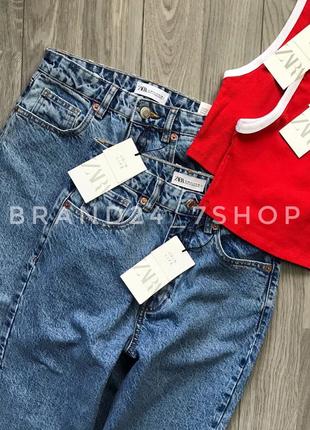 Джинсы classic mom fit на высокой посадке zara