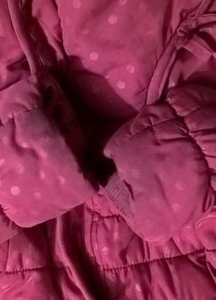 Теплая зимняя демисезонная куртка розовая5 фото