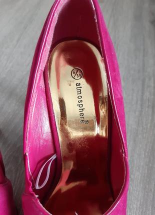 Туфли розовые замш искуств. на высоком каблуке размер 385 фото