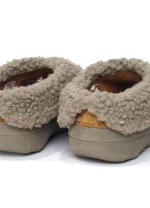 Женские кожаные тапочки шлепанцы fitflop loaff snug - chestnut оригинал6 фото