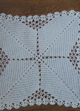 Серветка гачком шеббі шик листя стільники бавовна вінтаж