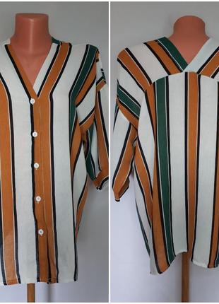 Стильная блуза в разноцветную полоску moonsasa ( размер 36-38)3 фото