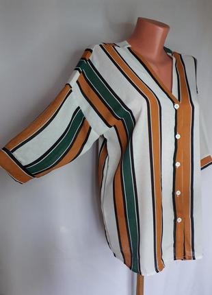 Стильная блуза в разноцветную полоску moonsasa ( размер 36-38)7 фото