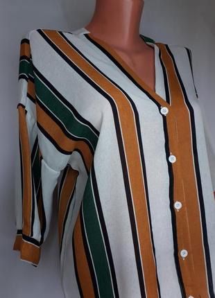 Стильная блуза в разноцветную полоску moonsasa ( размер 36-38)6 фото