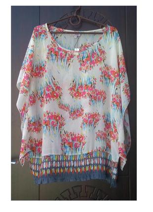 Лёгкая блуза разлетайка / пляжная туника / парео от бренда be beau, р.18/54