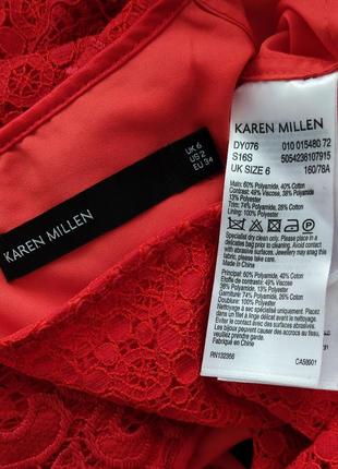 Кружевное платье karen millen красного цвета7 фото