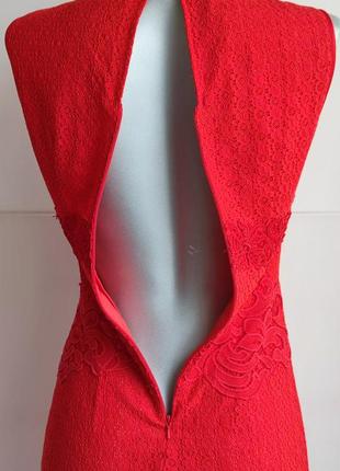 Кружевное платье karen millen красного цвета6 фото