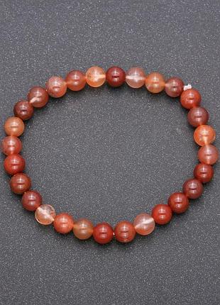 Браслет з натурального каменю червоний рутиловий кварц
