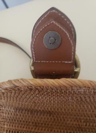 Сумка солом'яний , шкіра 3