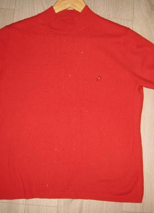 Кашемировая футболка, свитер кашемир, большой размер1 фото