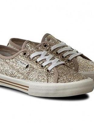 Кеди pepe jeans золото гліттер