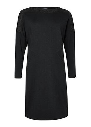 Стильное черное платье с серебристыми вставками от тсм tchibo (чибо), германия, s-m3 фото