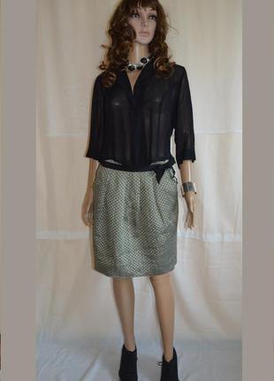 Юбка оливкового цвета в горох.maje.франция.