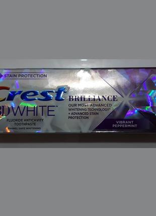 Зубная паста crest 3d white brilliance vibrant peppermint whitening toothpaste3 фото