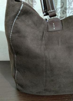 Шикарная женская замшевая  сумка шоппер +ключница б/у9 фото