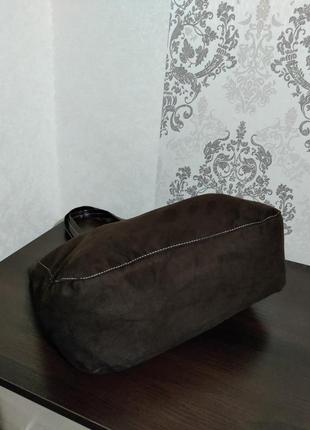 Шикарная женская замшевая  сумка шоппер +ключница б/у3 фото
