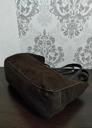 Шикарная женская замшевая  сумка шоппер +ключница б/у6 фото