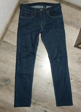 Темное-синие джинсы denim & skinny  базовые h&m1 фото