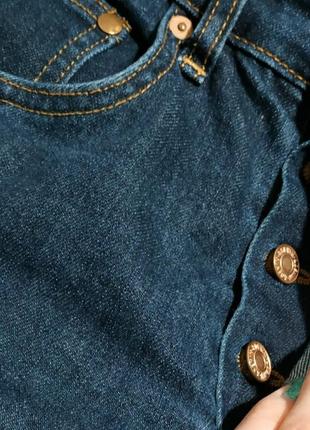 Темное-синие джинсы denim & skinny  базовые h&m3 фото
