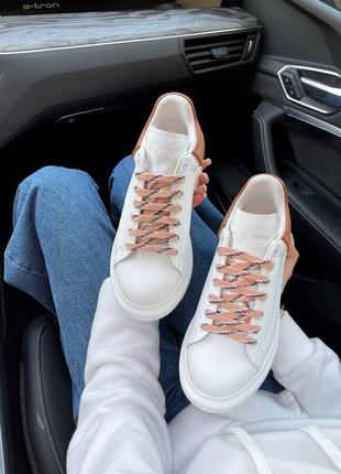 🥰alexander mcqueen premium white beige🥰женские кроссовки маквины, александр маквин