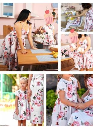 Платья мама/дочка розы d&g