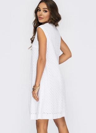 Багато кольорів! натуральна бавовняна сукня сарафан з прошви 100% бавовна міді до колін з коротким рукавом3 фото