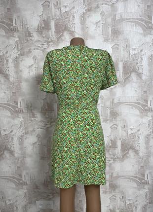 Зелёное мини платье ,цветочный прин,большой размер ,батал(08)3 фото