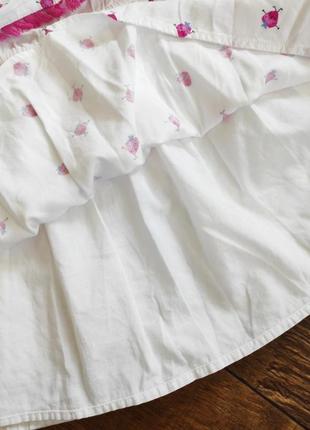 Платье сарафан для девочки белое 104-110см  плаття летнее клубничка 4-5г3 фото