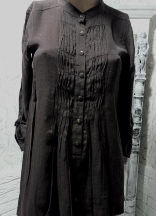 Блузка туніка шоколадного кольору в китайському стилі in wear (оригінал)2 фото