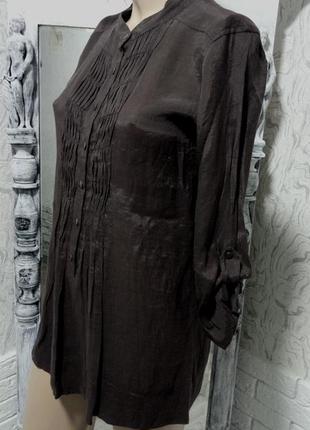 Блузка туніка шоколадного кольору в китайському стилі in wear (оригінал)4 фото