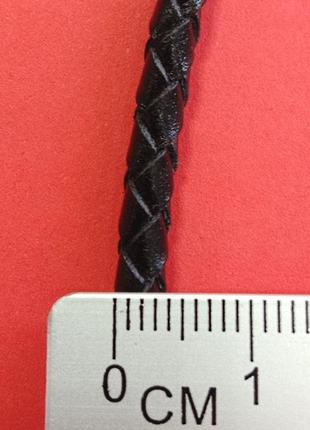 Шкіряний шнурок з накладками і замком з срібла , d 4 мм , вага 15.31 - арт 9702239884 фото