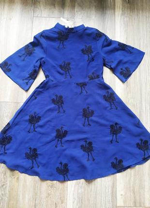 Pepaloves класична сукня з вишивкою принт страус