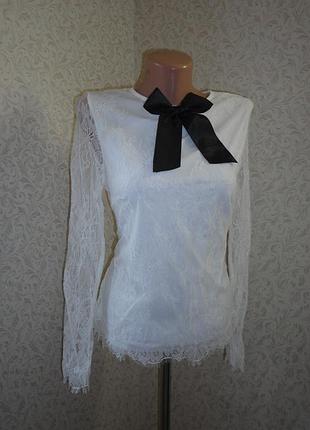 Белая блуза гипюр savida р.10
