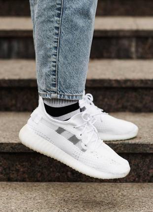 Кросівки чоловічі adidas адідас yeezy boost 350 v2 full white