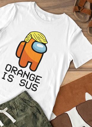 Футболка дитяча among us - orange is sus