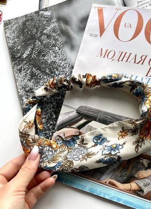 👒стильная повязка в цветочек /эластичная бархатная повязка